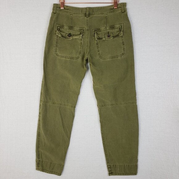 Free People Utility Boyfriend Cropped Pants Trousers in Moss Green size 25 - Picture 7 of 13
